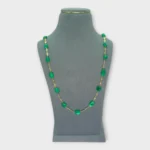 Emerald Gold Tumbled Stone Necklace