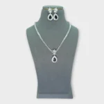 Black Onyx AD Silver Necklace Set