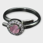 STONIRA pink quartz silver ring