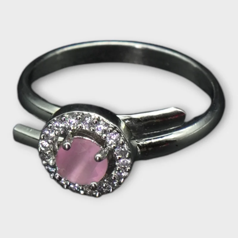 STONIRA pink quartz silver ring
