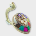 STONIRA peacock-inspired adjustable statement ring featuring multicolor enamel tail detailing, crystals