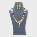 Ruby Pearl Kundan Gold Necklace Set