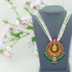 Temple Pearl AD Lakshmi Necklace Set - Image 2