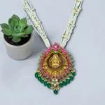 Temple Pearl AD Lakshmi Necklace Set - Image 4