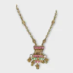 Temple Elephant Gold Pendant Necklace Set - Image 4