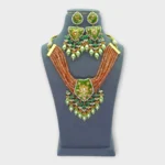 Meenakari Peach Bead Bridal Jewelry Set