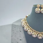 Meenakari Kundan Blue Bridal Jewelry Set - Image 4