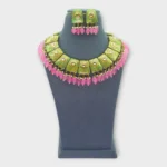 Meenakari Pink Stone Choker Jewelry Set