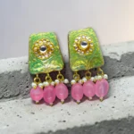 Meenakari Pink Stone Choker Jewelry Set - Image 2
