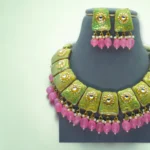 Meenakari Pink Stone Choker Jewelry Set - Image 3