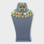 Navratna Multi-Stone Gold Choker Set - Image 2