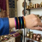 Navy Blue Velvet Bangle Set