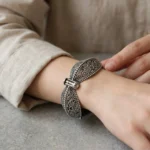 Oxidized Silver Filigree Festive Kada