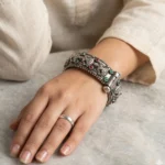 Oxidized Silver Multicolor Deity Kada