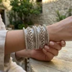 Oxidised Silver Filigree Bangle Set