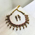 Ganesh Kundan Meenakari Pearl Bridal Necklace - Image 3
