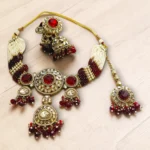 Kundan Red Beaded Bridal Necklace Set