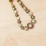 Pink Meenakari Polki Bridal Necklace Set - Image 2