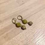 Lemon Yellow Bead Gold Necklace Set - Image 2