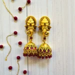 Temple Ganesha Red Bead Pendant Necklace - Image 2