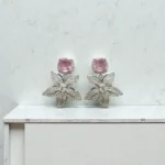 Pink Cushion Silver Floral Wedding Set - Image 2