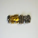 Oxidized Silver DualTone Elephant Kada - Image 4