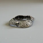 Oxidized Silver Filigree Festive Kada - Image 5