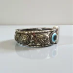 Oxidized Silver Blue Evil Eye Kada - Image 2