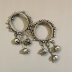 Oxidised Silver Jhumka Ghungroo Bangles - Image 3