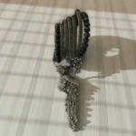 Spiral Black Crystal Tassel Bracelet - Image 4