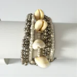 Spiral Oxidised Shell Beaded Statement Bracelet - Image 4