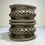 Oxidised Silver Filigree Bangle Set - Image 5