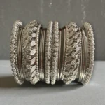 Oxidised Silver Filigree Bangle Set - Image 4
