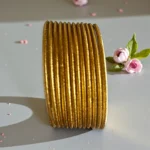 Gold Glitter Metal Bangle Set - Image 2