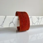 Orange Glitter Metal Bangle Set - Image 3