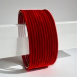 Red Metal Festive Bangle Set - Image 4