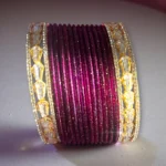 Wine Glitter Metal Kada Set - Image 4