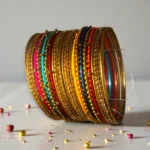 Gold Bangles Set Festive Multicolour Stack - Image 5