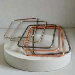Geometric Square Oxidised Bangles Mixed Metal Set - Image 2