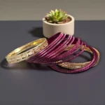 Wine Glitter Metal Kada Set - Image 5