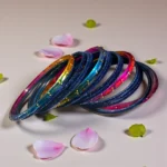 Navy Blue Velvet Bangle Set - Image 3