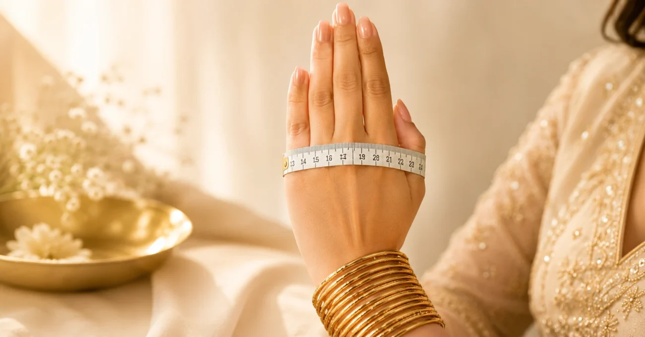 Indian bangle size guide – measuring hand for perfect bangle fit