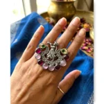 Oxidised Ring Silver Boho Statement