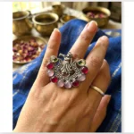 Oxidised Ring Silver Boho Statement - Image 3