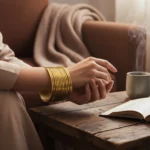 Oxidised Gold Bangles Set Everyday Stack