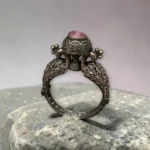 Stonira oxidised peacock statement kada blush rose stone