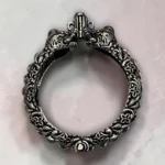 STONIRA oxidised silver elephant statement festive bangle showing top opening architectural clasp