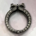 Classic peacock oxidised silver screw kada bangle with feather details