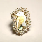 Elegant pearl and shell statement ring for special occasions