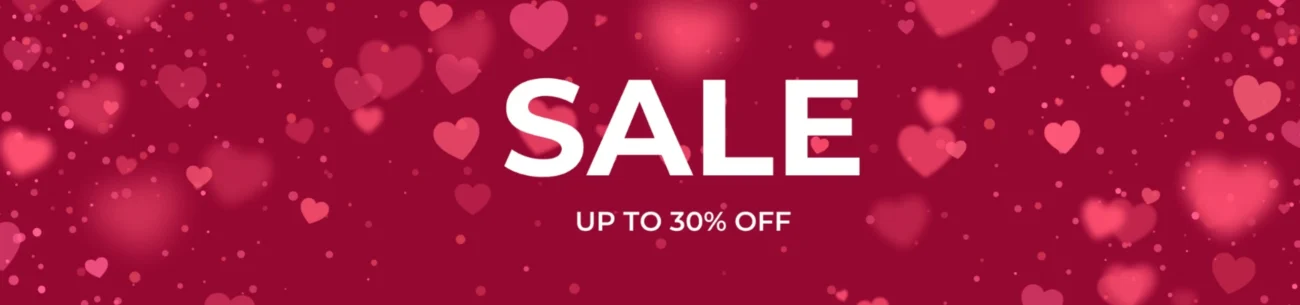 Burgundy Red Modern Festive Valentines Day Sale Banner 1